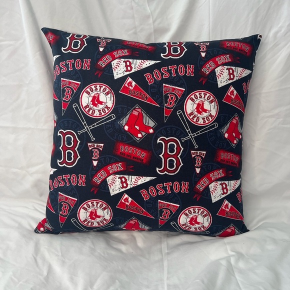 Hand Crafted Accent Pillow Cover 18”x18” Throw Pillow Cover Only Red Blue Sports - Picture 1 of 10